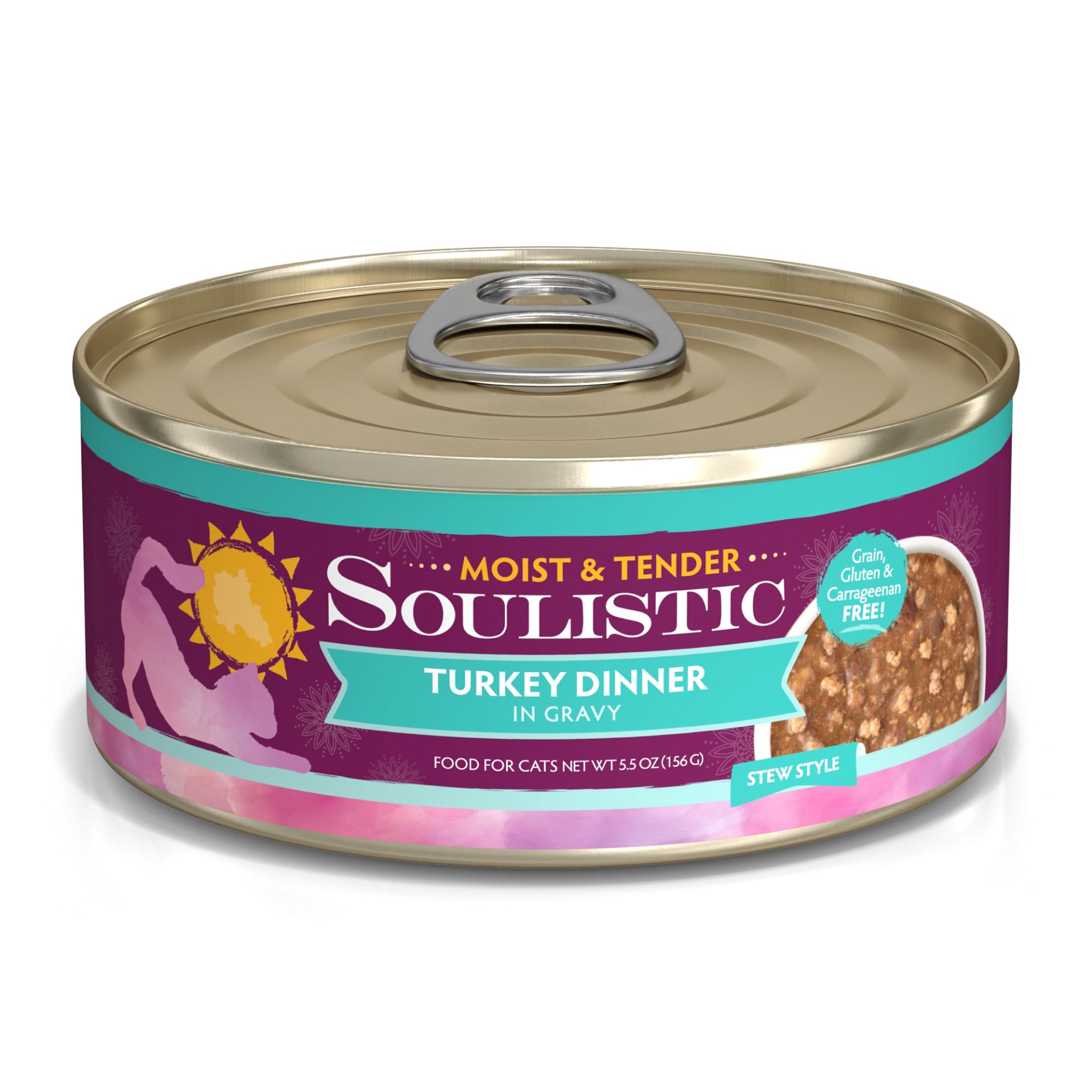 slide 1 of 1, Soulistic Moist & Tender Turkey Dinner Adult Canned Cat Food in Gravy, 5.5 oz