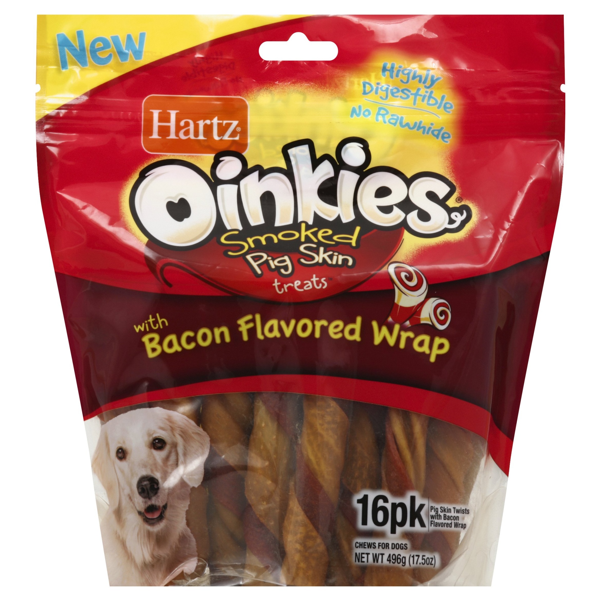 slide 1 of 1, Hartz Bacon Flavor Oinkies Sticks 16Ct, 1.121 lb