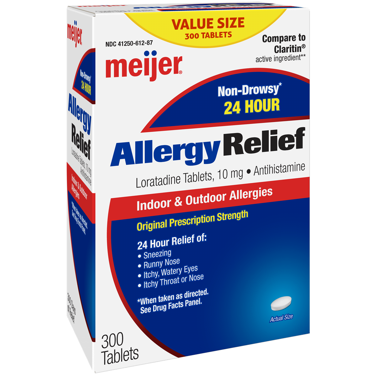 slide 2 of 5, Meijer Allergy Relief Loratadine Tablets, Antihistamine, 10 mg, 300 ct