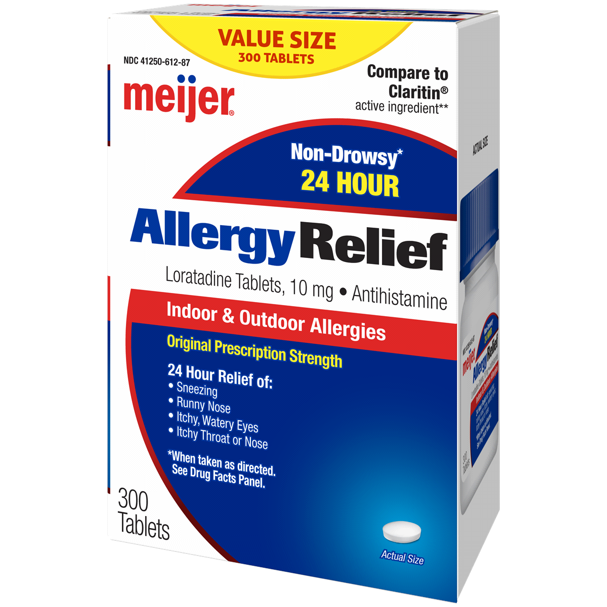 slide 4 of 5, Meijer Allergy Relief Loratadine Tablets, Antihistamine, 10 mg, 300 ct