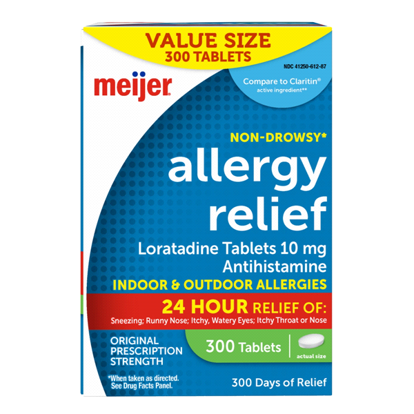 Meijer Allergy Relief Loratadine Tablets, Antihistamine 10 mg, 300 ct ...