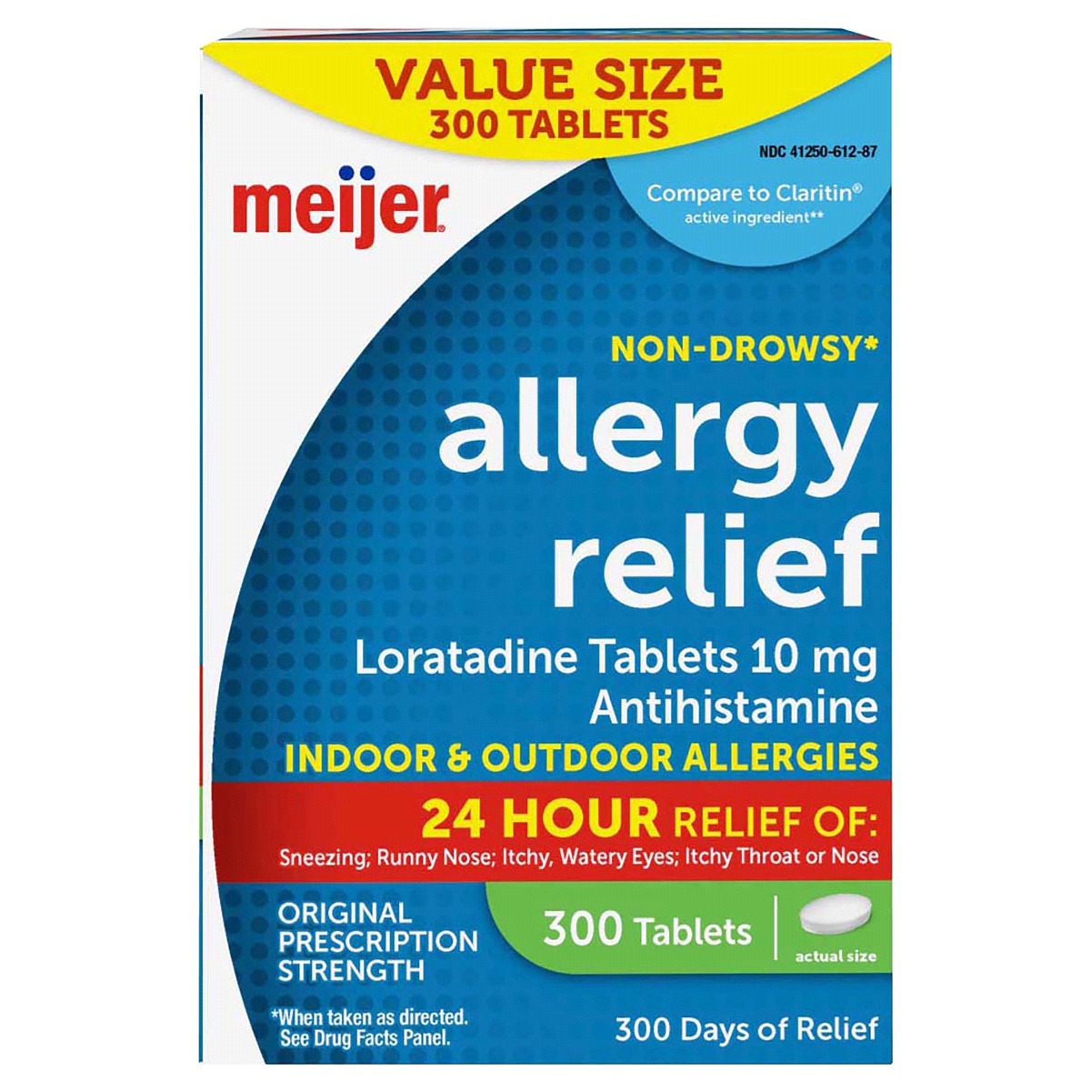 slide 1 of 5, Meijer Allergy Relief Loratadine Tablets, Antihistamine, 10 mg, 300 ct