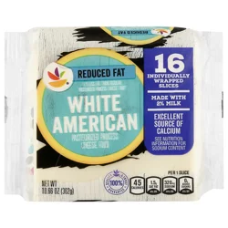 Singles Reduced Fat White American Cheese Slices - 16 ct