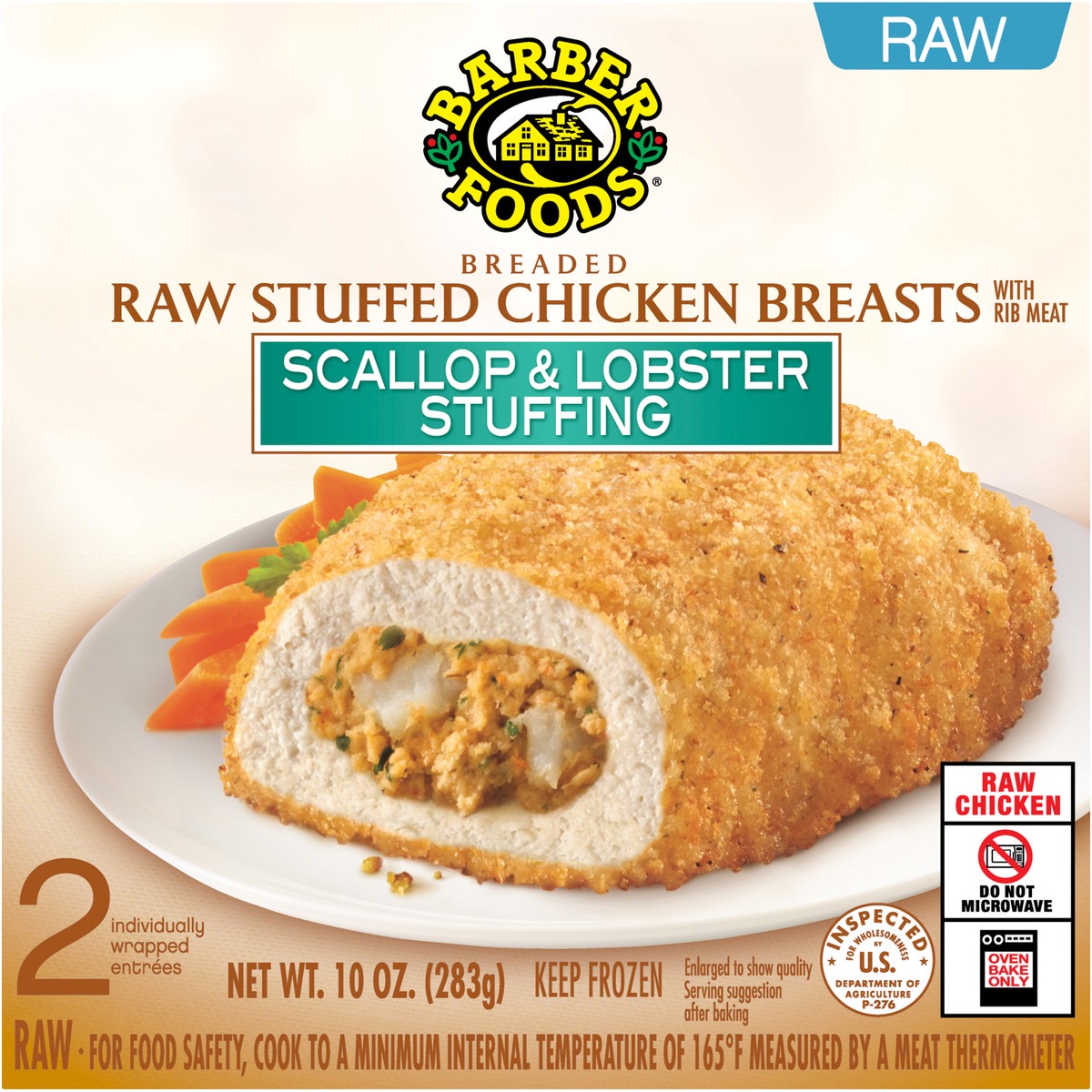 slide 6 of 8, Barber Foods Stuffed Chicken Breasts Scallop Lobster, 2 Count, 283.50 g