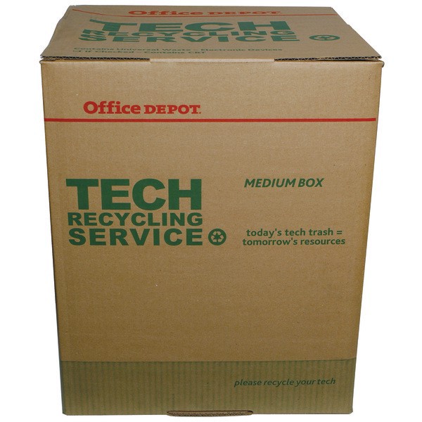 slide 2 of 3, Office Depot Tech Recycling Box, Medium, 20""H x 16""W x 16""D, 1 ct