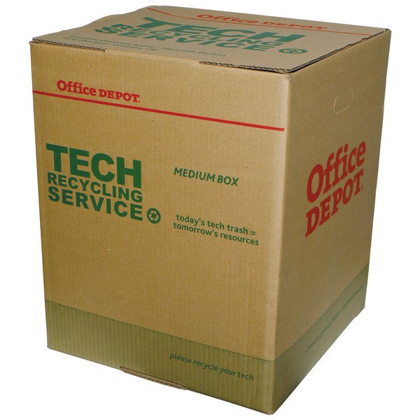 slide 3 of 3, Office Depot Tech Recycling Box, Medium, 20""H x 16""W x 16""D, 1 ct