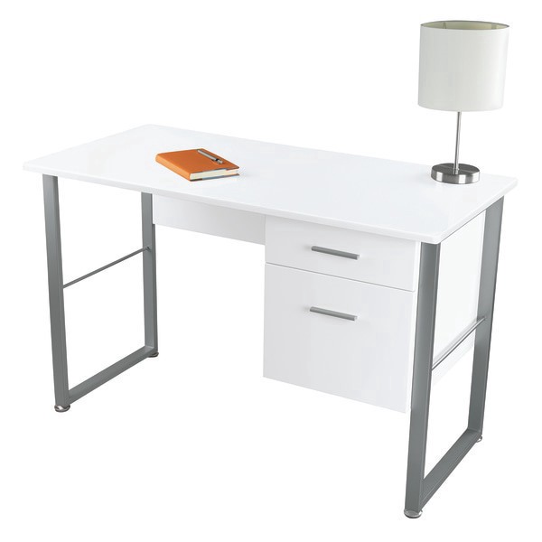slide 3 of 6, Realspace® Halton 48""W Computer Desk, White, 1 ct