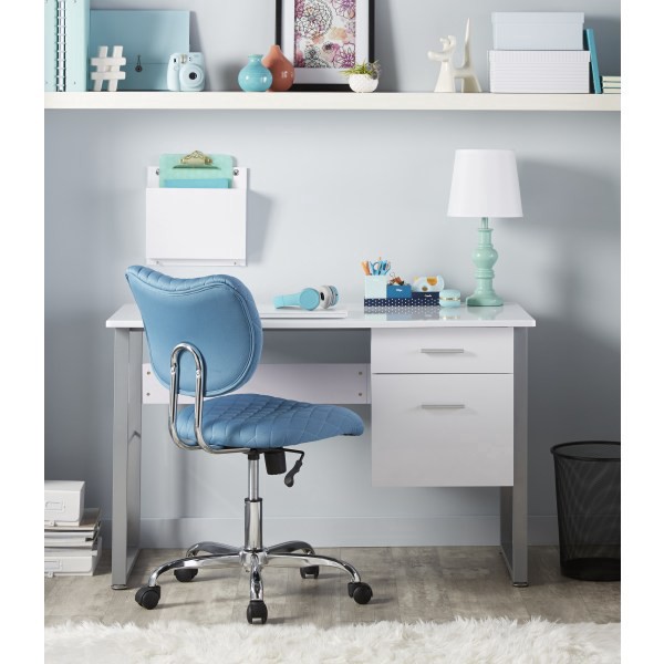 slide 4 of 6, Realspace® Halton 48""W Computer Desk, White, 1 ct