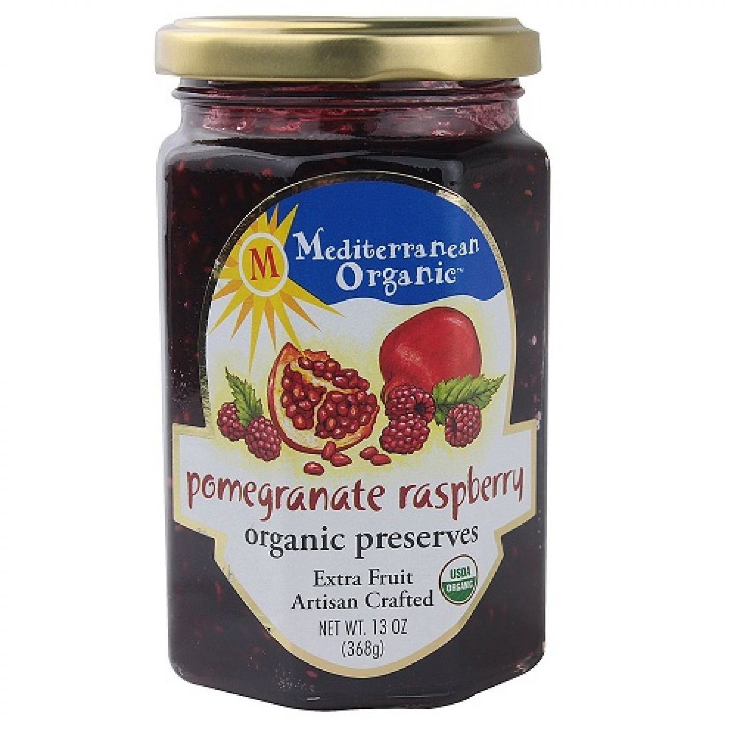 slide 1 of 1, Mediterranean Organic Pomegranate Raspberry Preserves, 13 oz