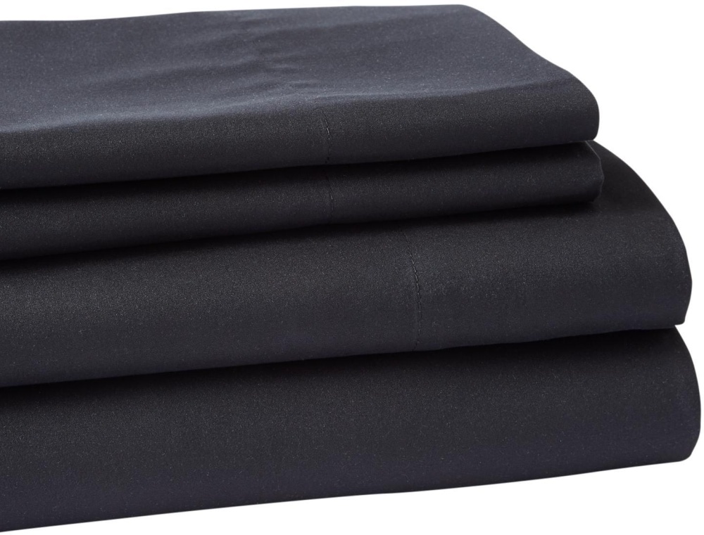 slide 1 of 1, Everyday Living Microfiber Sheet Set - 4 Piece - Jet Black, Full Size