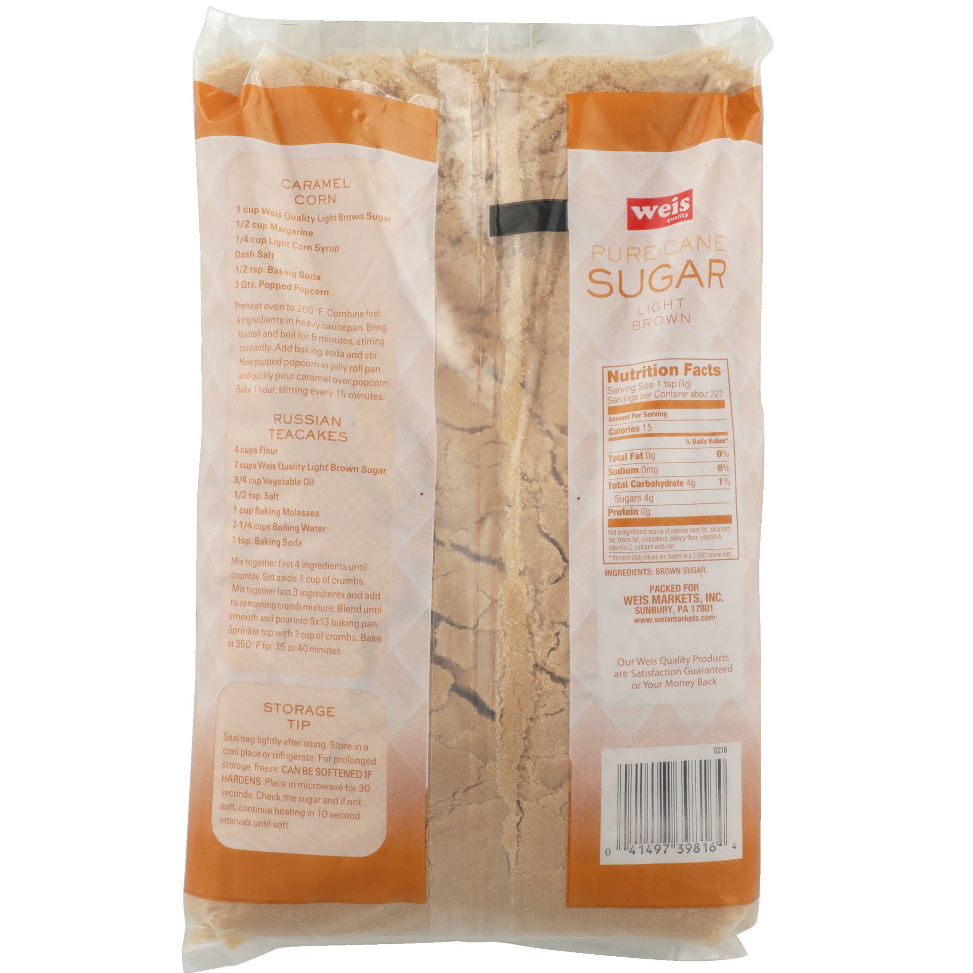 slide 3 of 6, Weis Quality Light Brown Sugar, 2 lb