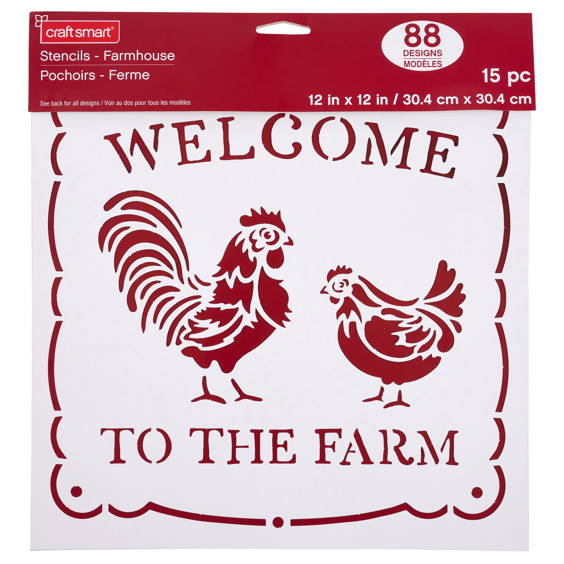 slide 2 of 4, Farmhouse Stencils By Craft Smart, 12" X 12", 12 in x 12 in