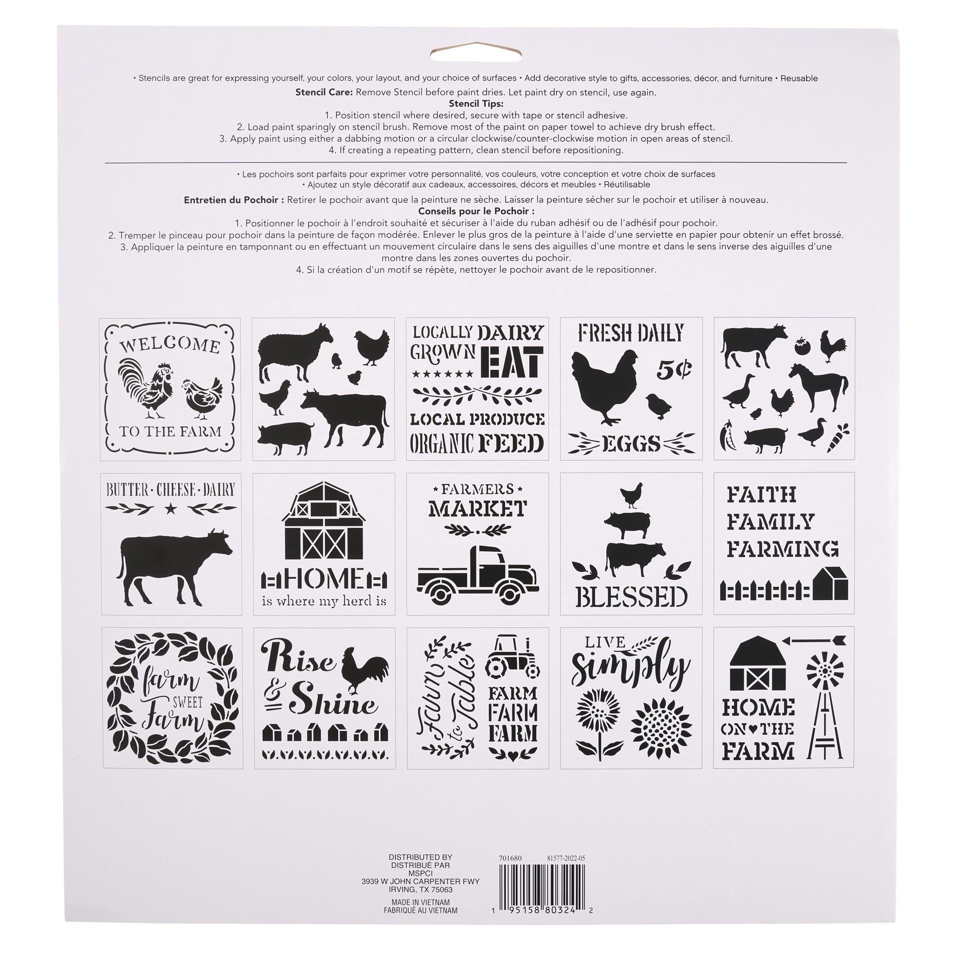 slide 4 of 4, Farmhouse Stencils By Craft Smart, 12" X 12", 12 in x 12 in
