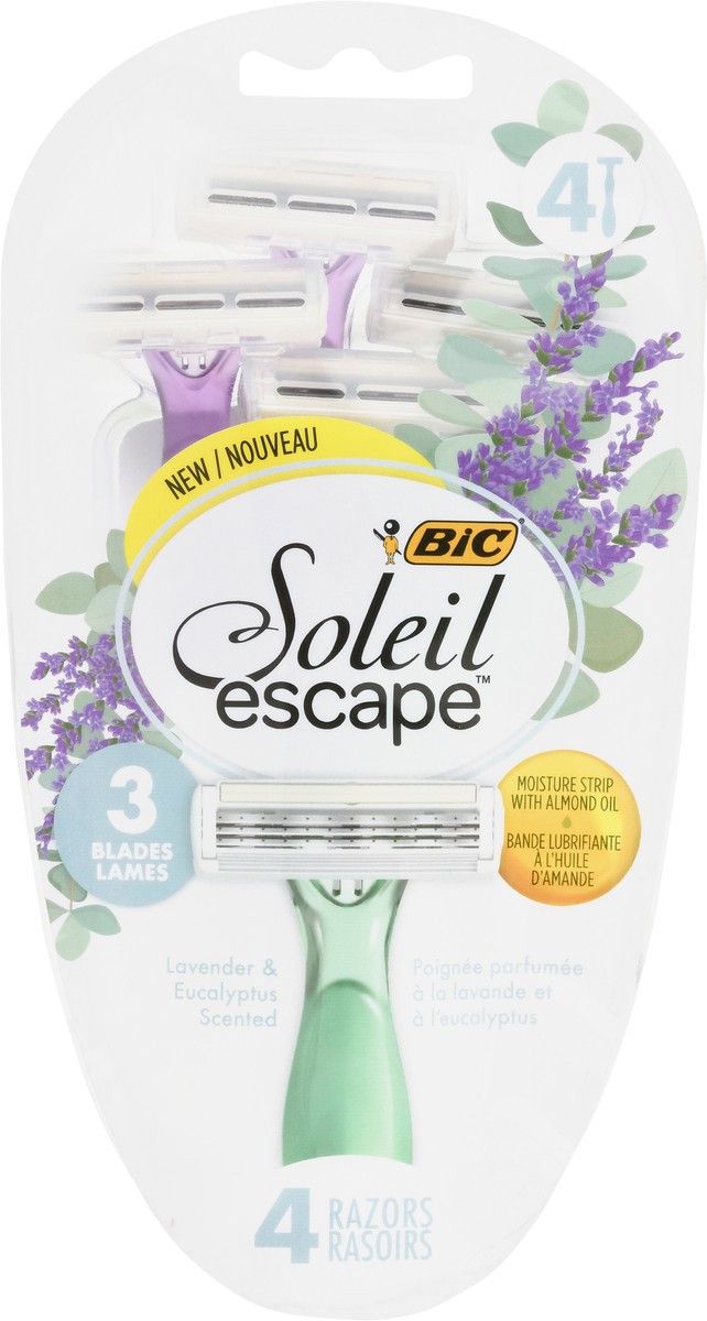 slide 7 of 9, BIC Soleil Escape Lavender & Eucalyptus Scented 3 Blades Razors 4 ea, 4 ct