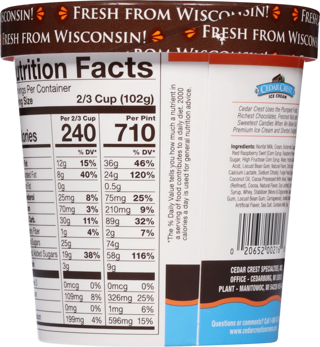 slide 9 of 14, Cedar's Cedar Crest Raspberry Fudge Chunk, 16 oz