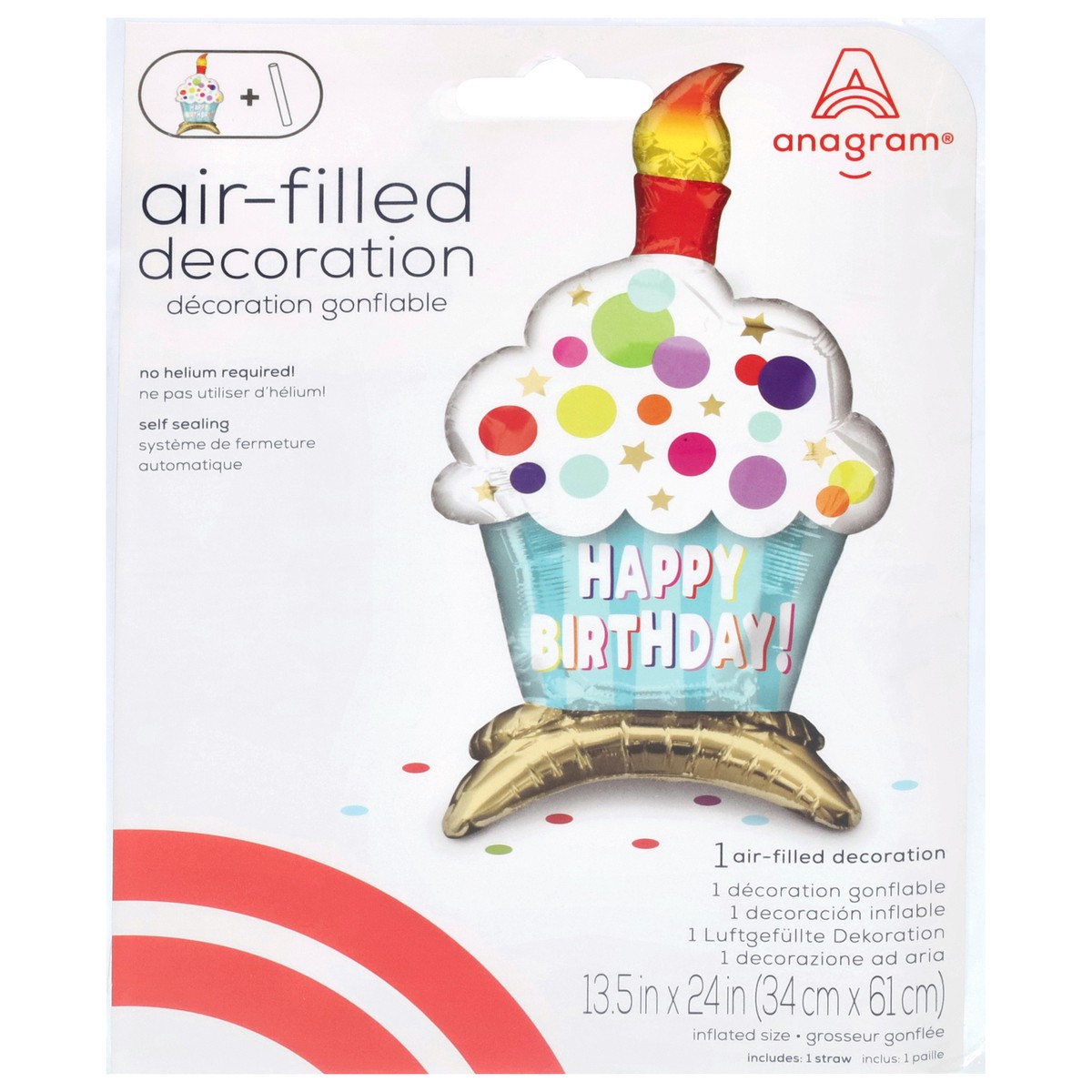 slide 2 of 4, Anagram Birthday Air-Filled Decoration 1 Each, 1 ct