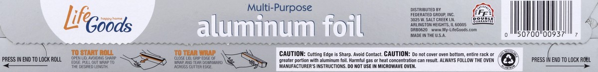 slide 10 of 11, Life Goods Multi-Purpose Aluminum Foil 1 ea, 1 ct