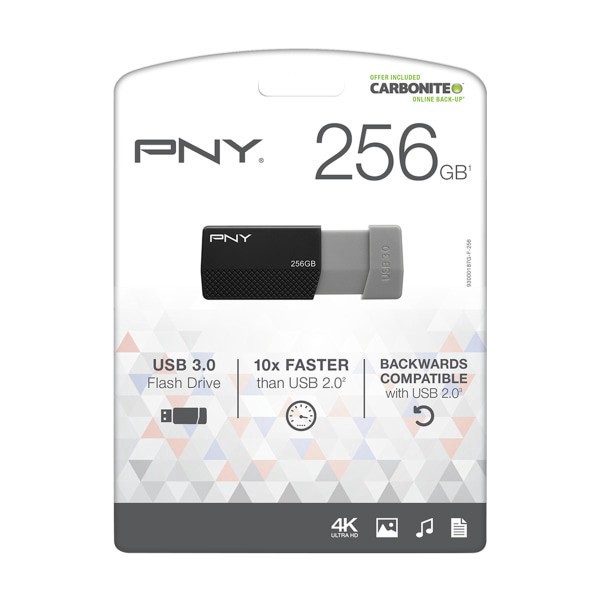 slide 1 of 6, PNY Usb 3.0 Flash Drive, 256Gb, Assorted Colors, P-Fd256Eledge-Ge, 1 ct