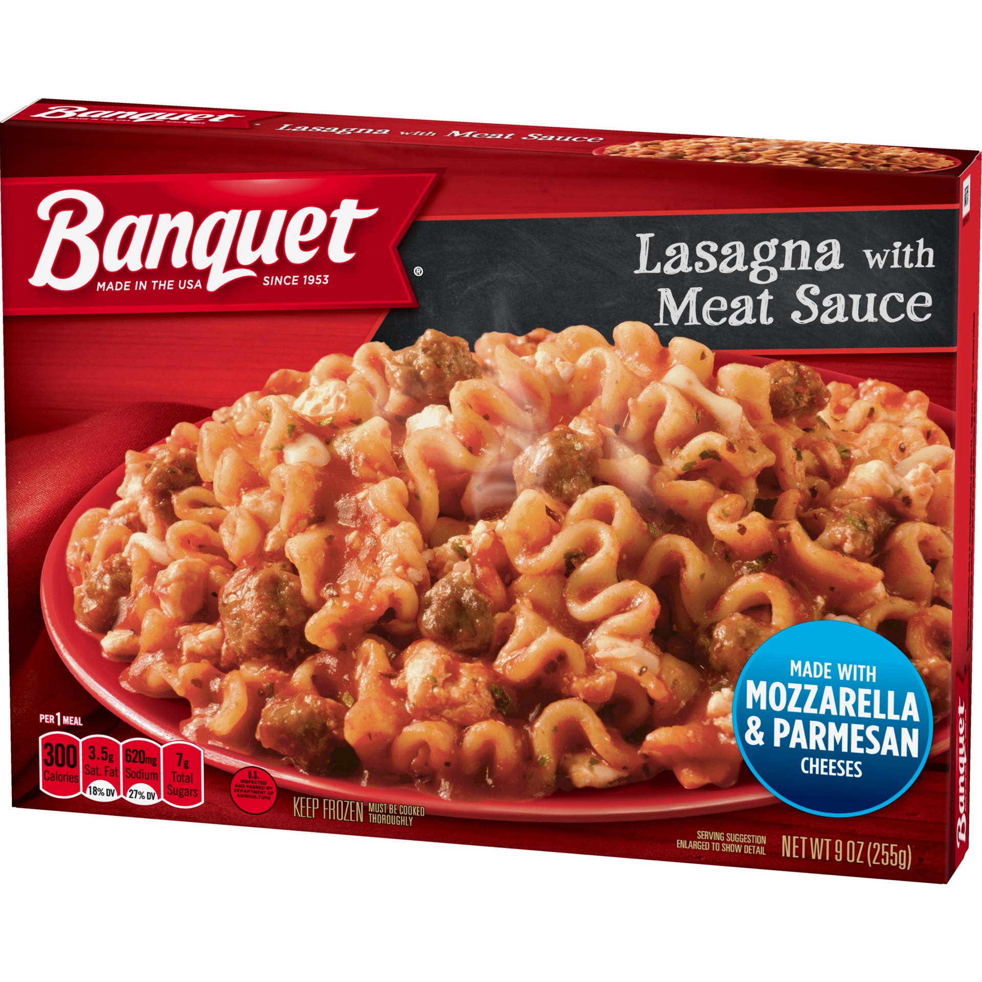 slide 2 of 5, Banquet Lasagna with Meat Sauce 9 oz, 9 oz