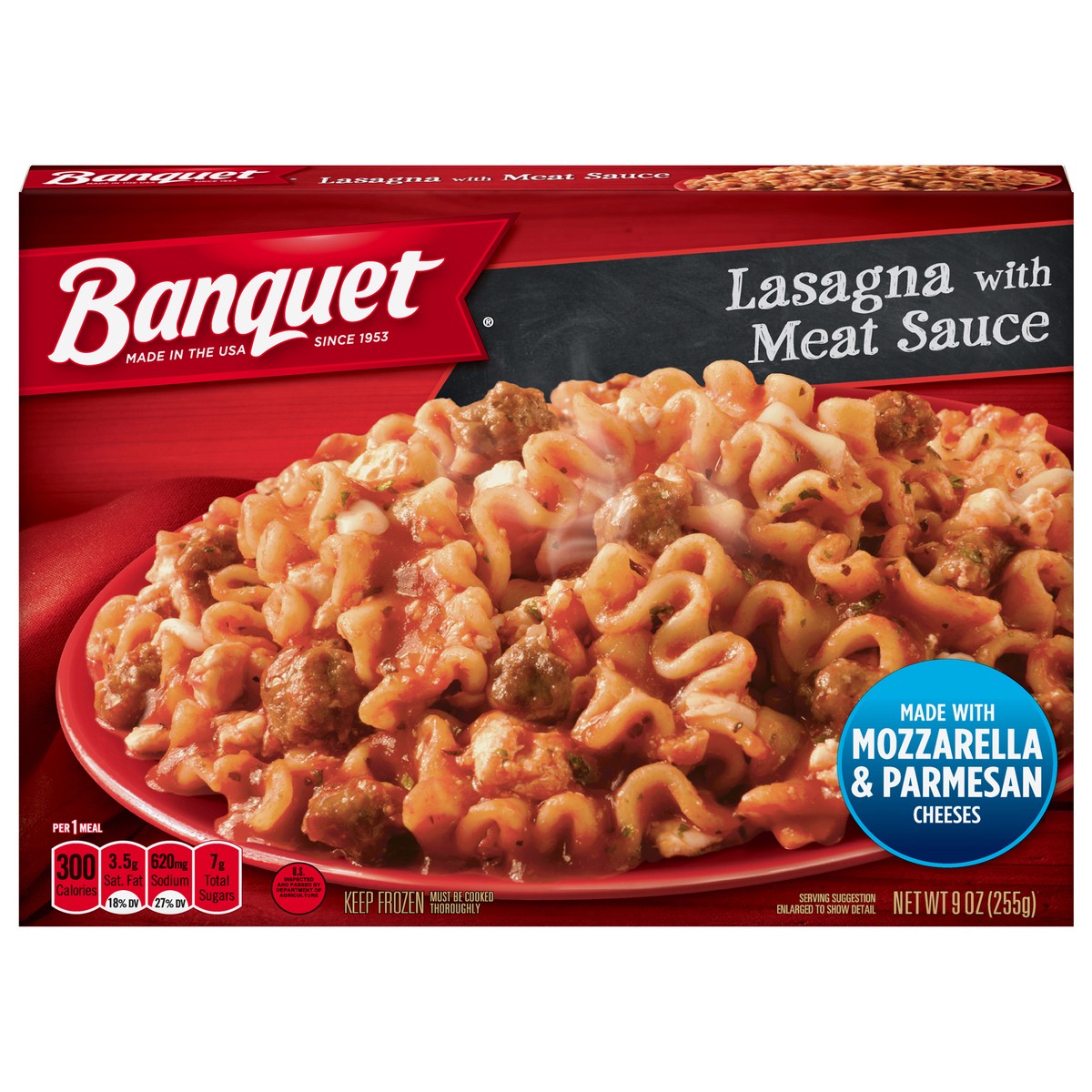 slide 1 of 5, Banquet Lasagna with Meat Sauce 9 oz, 9 oz