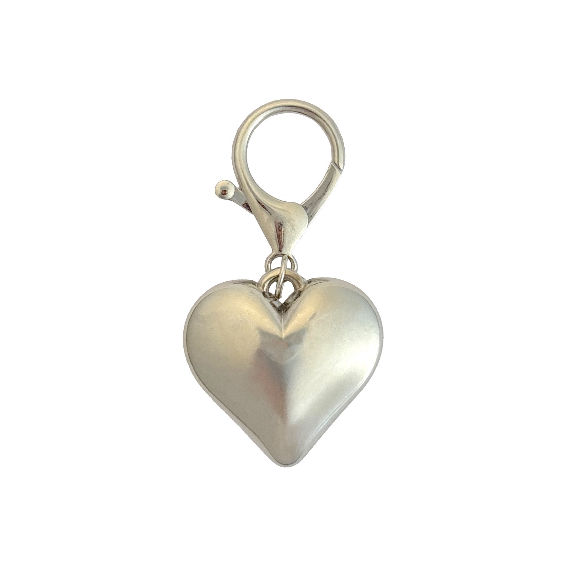 slide 3 of 3, Blue Moon Studio Large Silver-Colored Heart Bag Charm, 1.5 in x 1.5 in