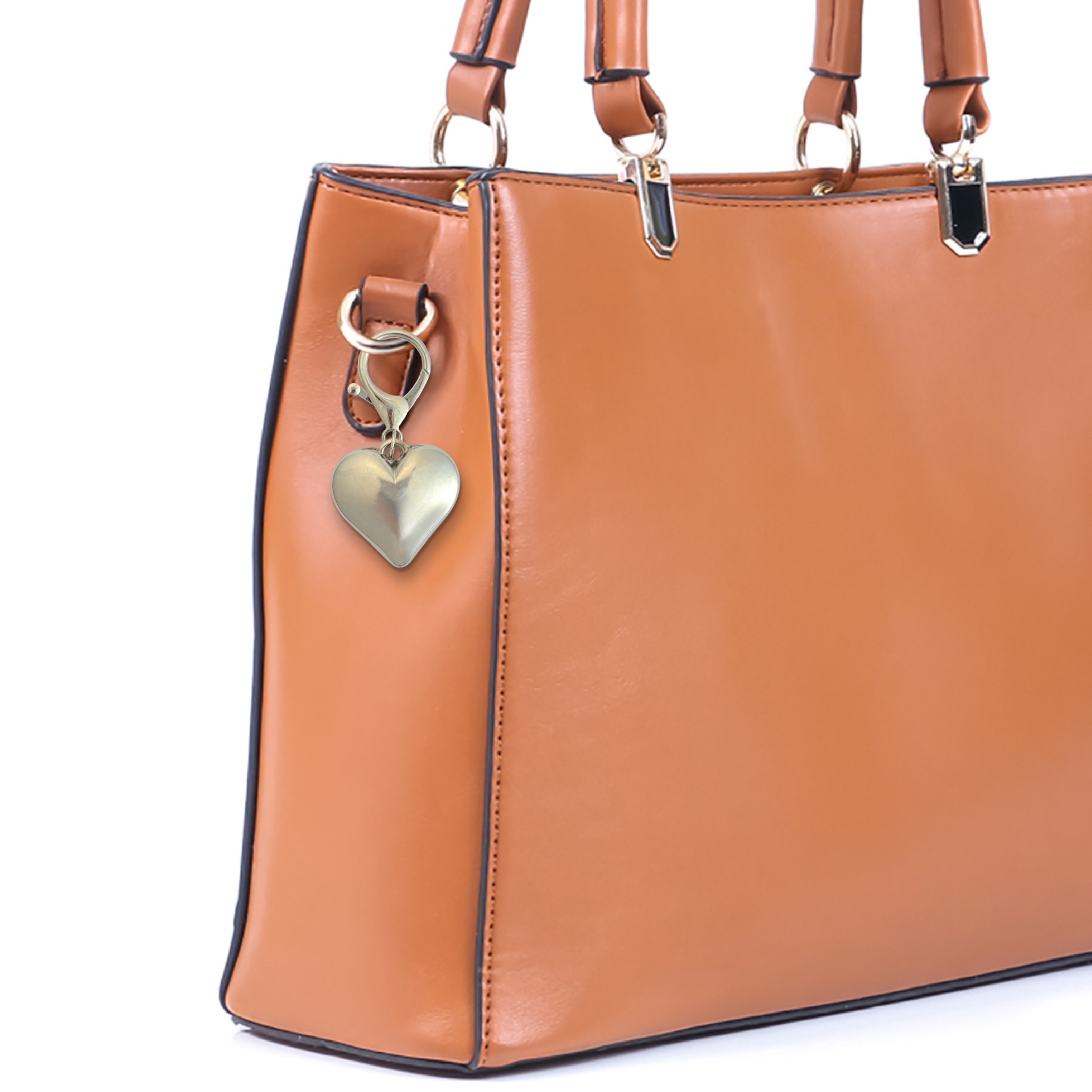 slide 2 of 3, Blue Moon Studio Large Silver-Colored Heart Bag Charm, 1.5 in x 1.5 in