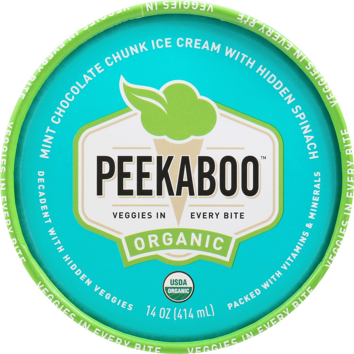 slide 11 of 13, Peekaboo Organic Mint Chocolate Chunk Ice Cream 14 oz, 14 oz