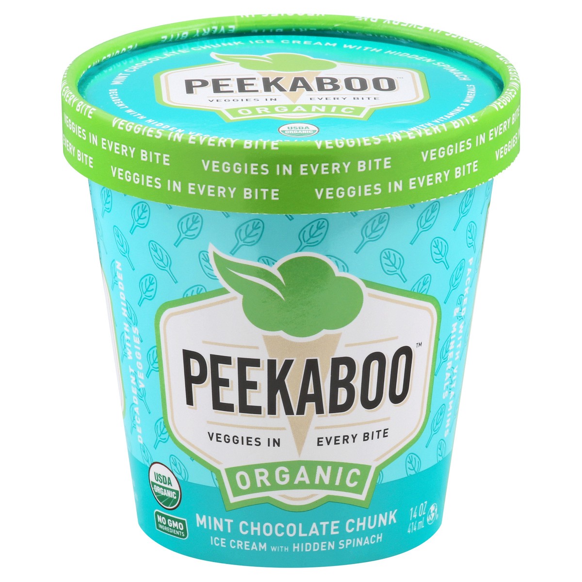 slide 2 of 13, Peekaboo Organic Mint Chocolate Chunk Ice Cream 14 oz, 14 oz