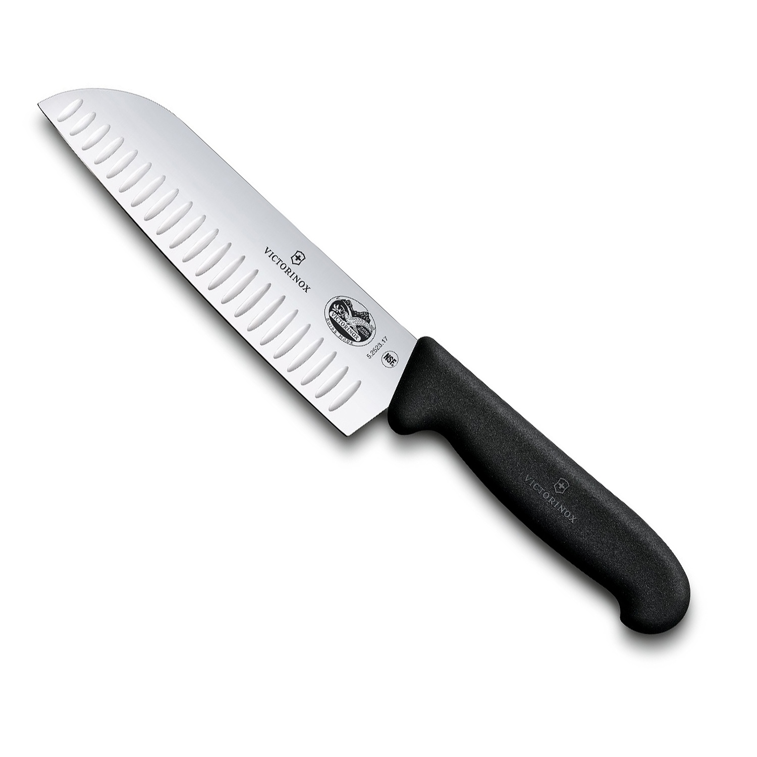 slide 1 of 1, Victorinox Swiss Army Victorinox Fibrox Pro Granton-Edge Santoku Knife, 7 in