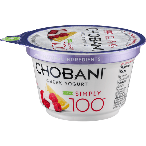 slide 6 of 8, Chobani Simply 100 Non-Fat Greek Yogurt, Raspberry Lemon Blended, 5.3 oz