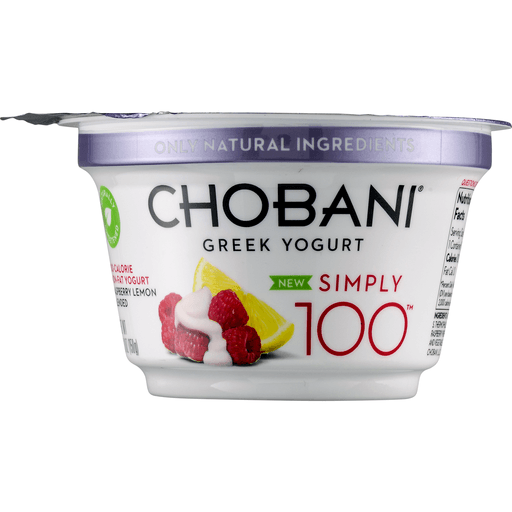 slide 7 of 8, Chobani Simply 100 Non-Fat Greek Yogurt, Raspberry Lemon Blended, 5.3 oz