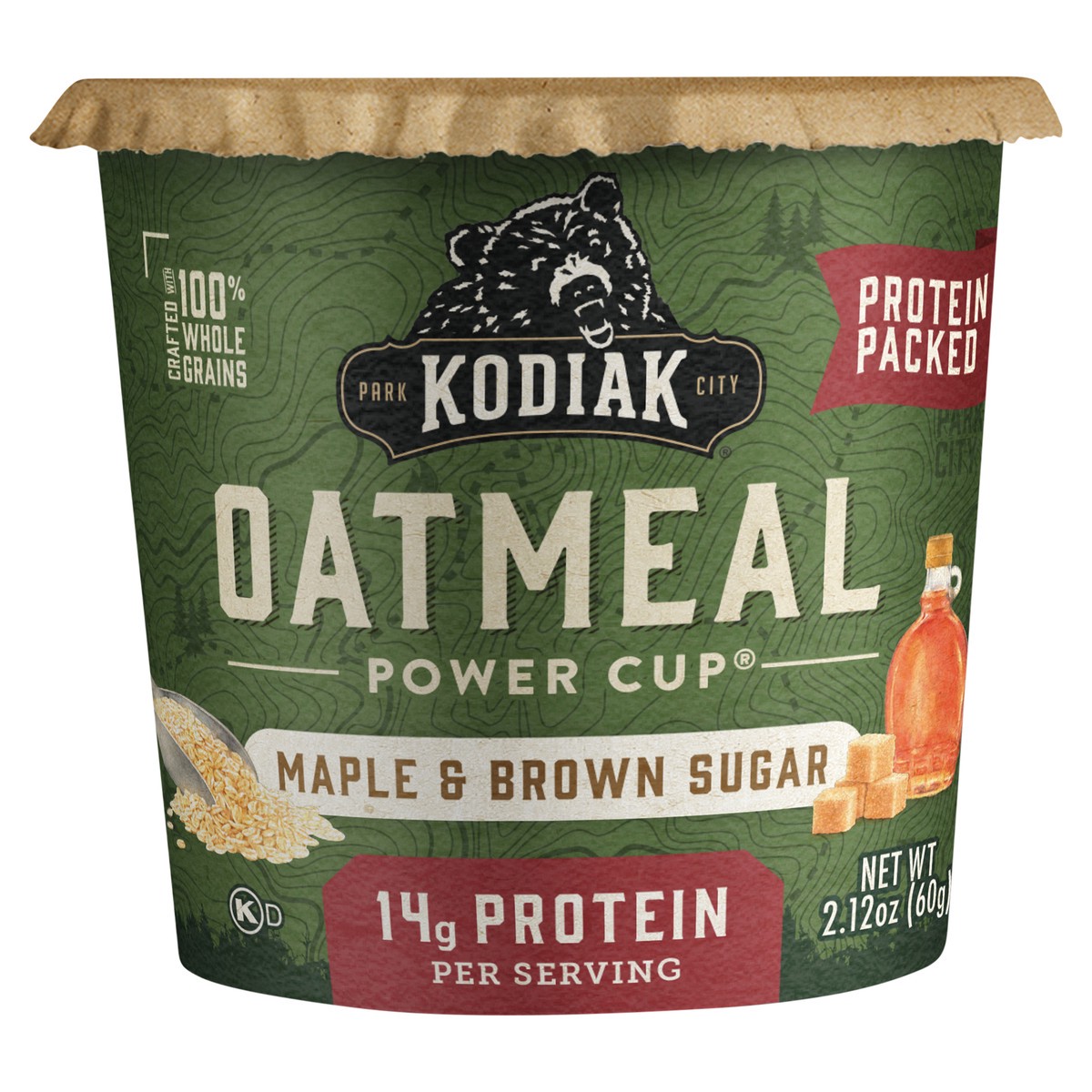 slide 1 of 5, Kodiak Cakes Oatmeal Power Cup, Maple Brown Sugar, 2.12 oz, 2.12 oz