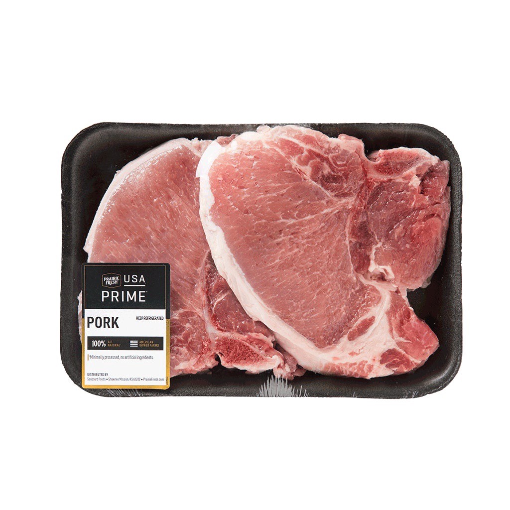 slide 1 of 1, Usa Prime Pork Loin Bone In Center Cut Loin Chops, 1 ct