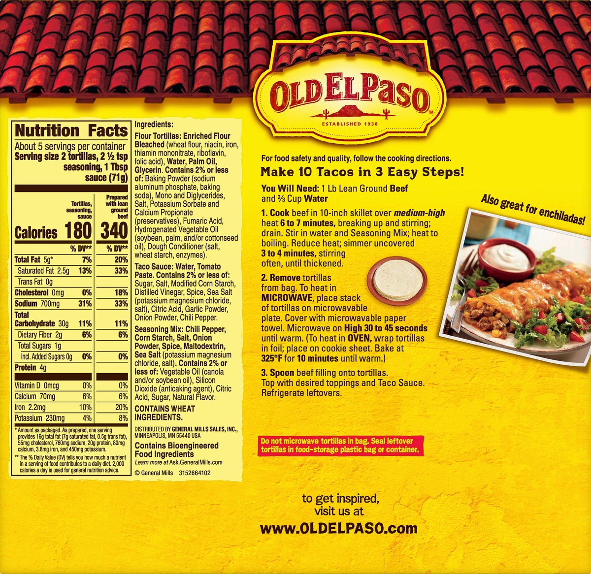 slide 5 of 9, Old El Paso Soft Taco Dinner Kit, 12.5 oz., 12.5 oz