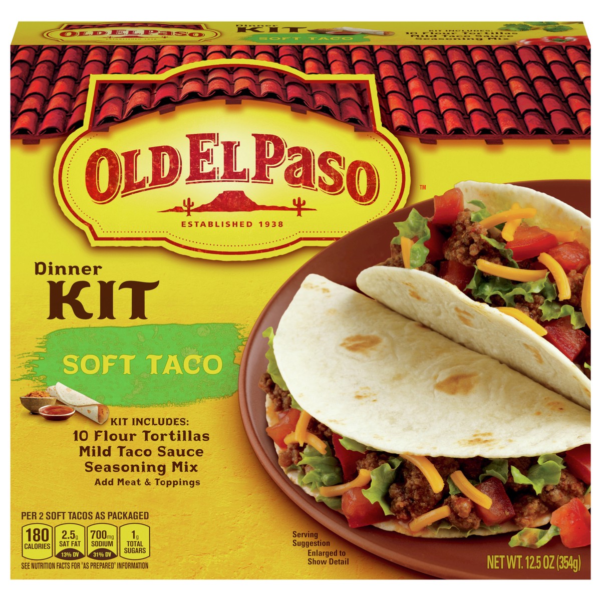 slide 1 of 9, Old El Paso Soft Taco Dinner Kit, 12.5 oz., 12.5 oz