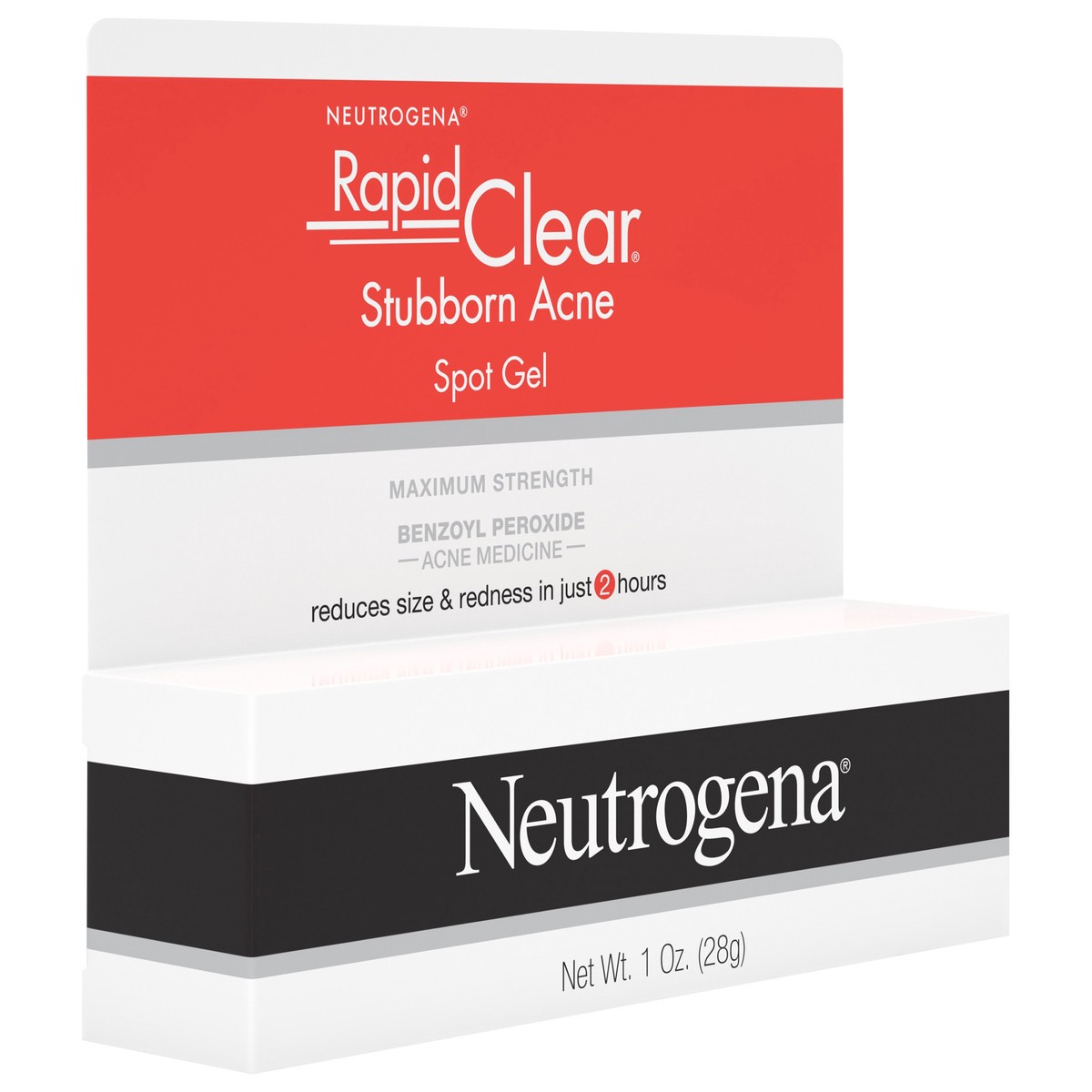 slide 2 of 7, Neutrogena Rapid Clear Stubborn Acne Spot Treatment Gel with Maximum Strength 10% Benzoyl Peroxide Acne Treatment Medication, Pimple Cream for Acne Prone Skin Care, 1 oz, 1 oz