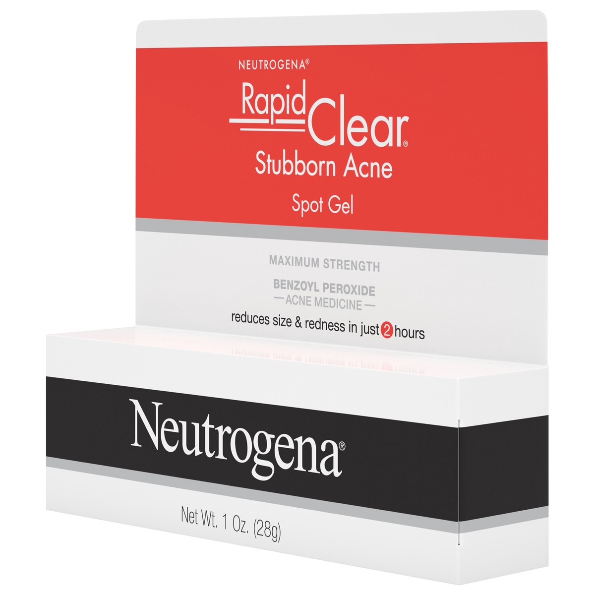 slide 5 of 7, Neutrogena Rapid Clear Stubborn Acne Spot Treatment Gel with Maximum Strength 10% Benzoyl Peroxide Acne Treatment Medication, Pimple Cream for Acne Prone Skin Care, 1 oz, 1 oz