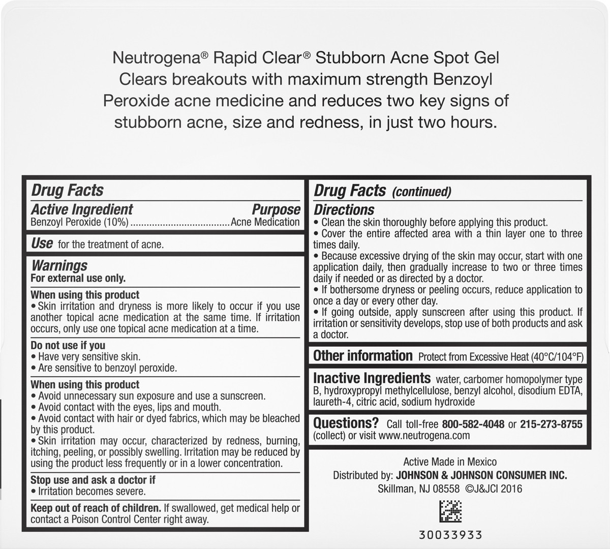 slide 3 of 7, Neutrogena Rapid Clear Stubborn Acne Spot Treatment Gel with Maximum Strength 10% Benzoyl Peroxide Acne Treatment Medication, Pimple Cream for Acne Prone Skin Care, 1 oz, 1 oz