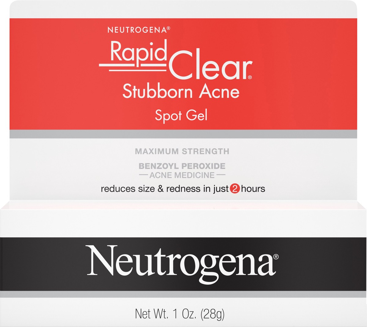 slide 6 of 7, Neutrogena Rapid Clear Stubborn Acne Spot Treatment Gel with Maximum Strength 10% Benzoyl Peroxide Acne Treatment Medication, Pimple Cream for Acne Prone Skin Care, 1 oz, 1 oz