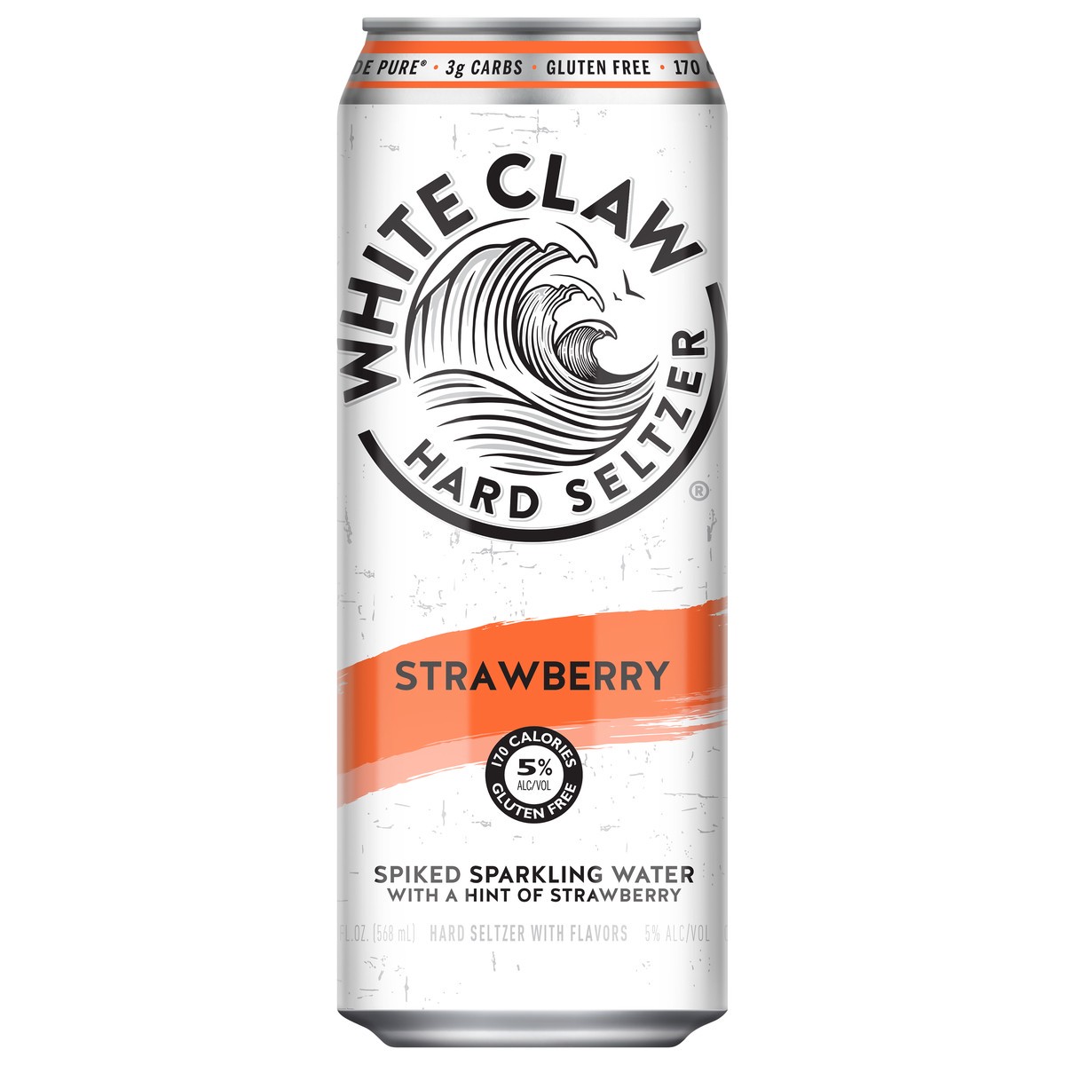 slide 1 of 7, White Claw Strawberry 19.2 fl oz Can, 19.20 fl oz