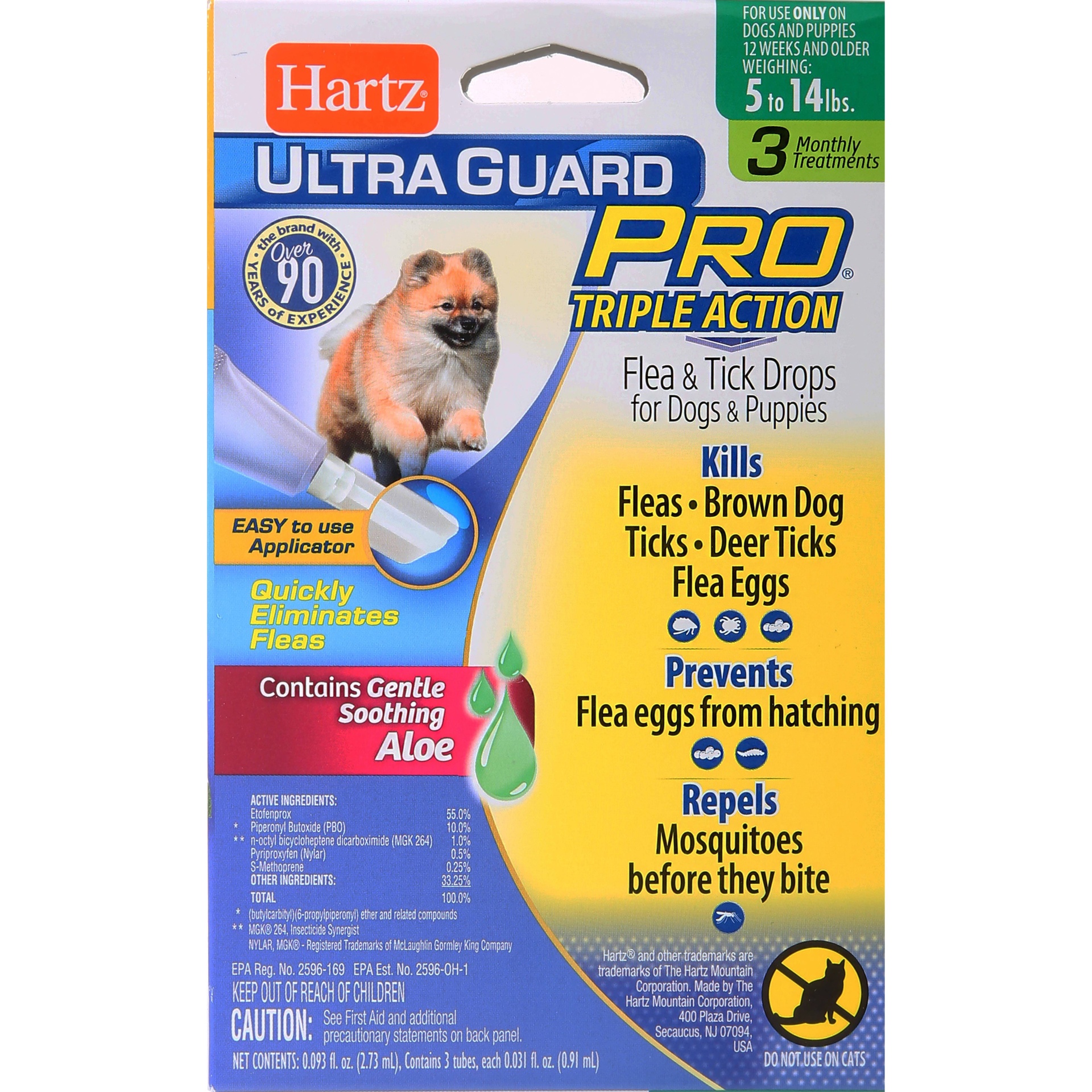 slide 1 of 3, Hartz Ultra Guard Pro Triple Action Flea And Tick Drops For Dogs 5-14 Lbs, 3 ct