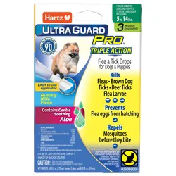Hartz UltraGuard Pro Flea & Tick Drops For Dogs And Puppies 5-14 lbs, 3 Months Supply