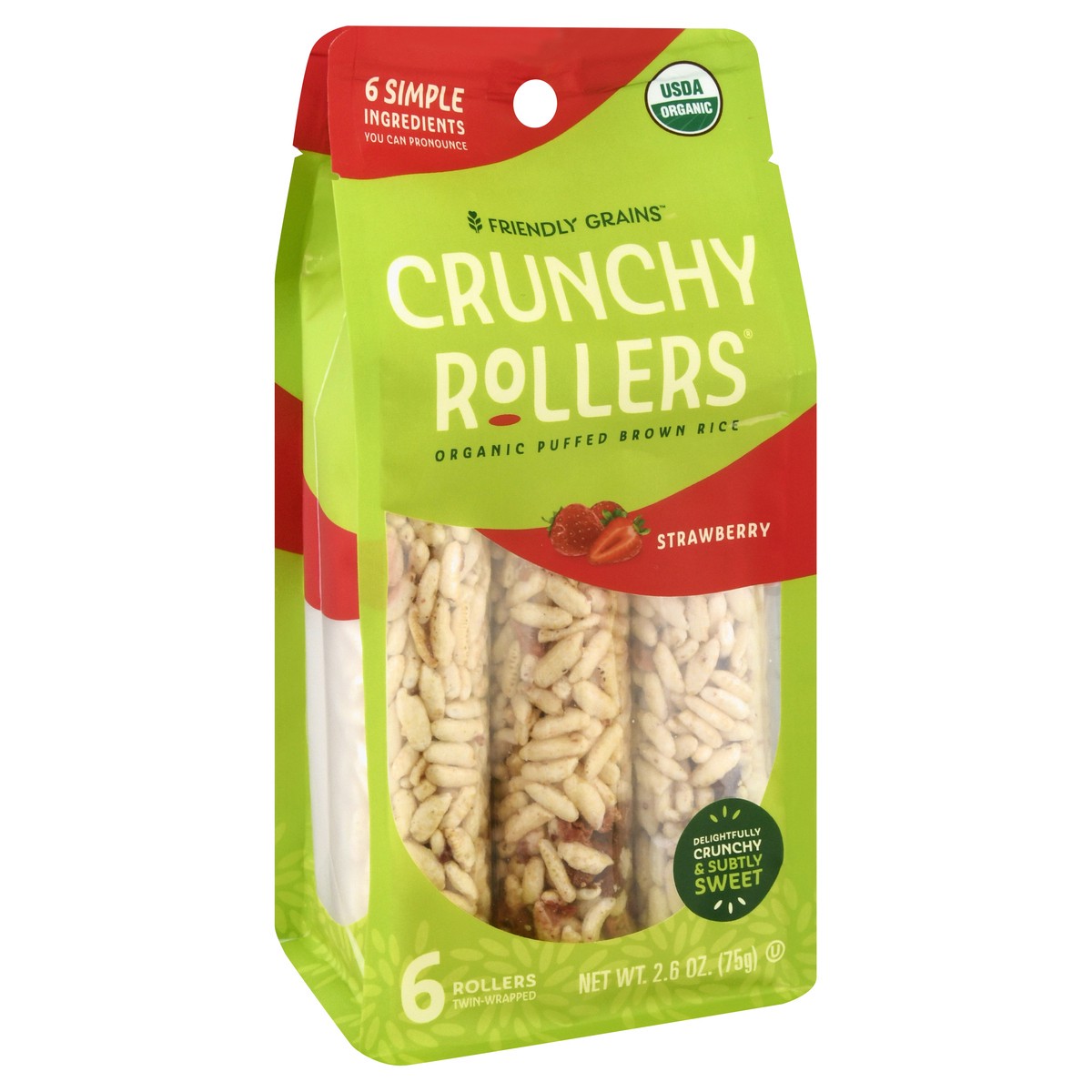 slide 7 of 9, Friendly Grains Strawberry Crunchy Rollers 6 ea, 6 ct