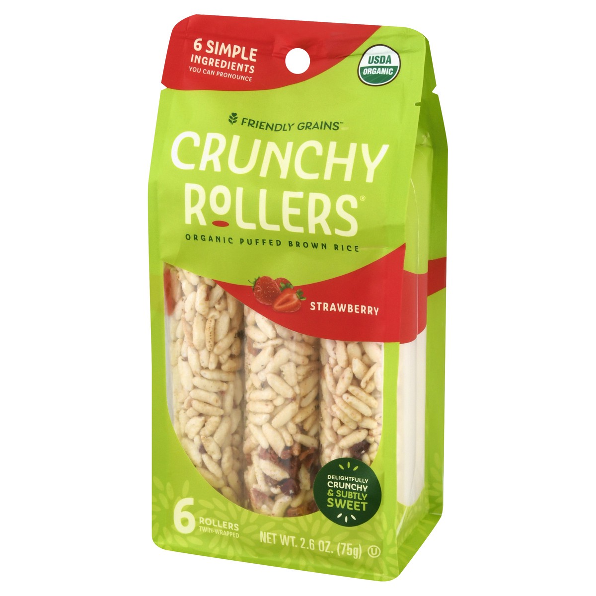 slide 2 of 9, Friendly Grains Strawberry Crunchy Rollers 6 ea, 6 ct