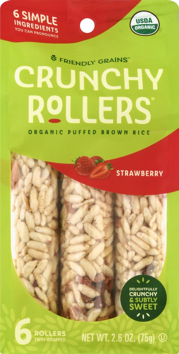 slide 4 of 9, Friendly Grains Strawberry Crunchy Rollers 6 ea, 6 ct