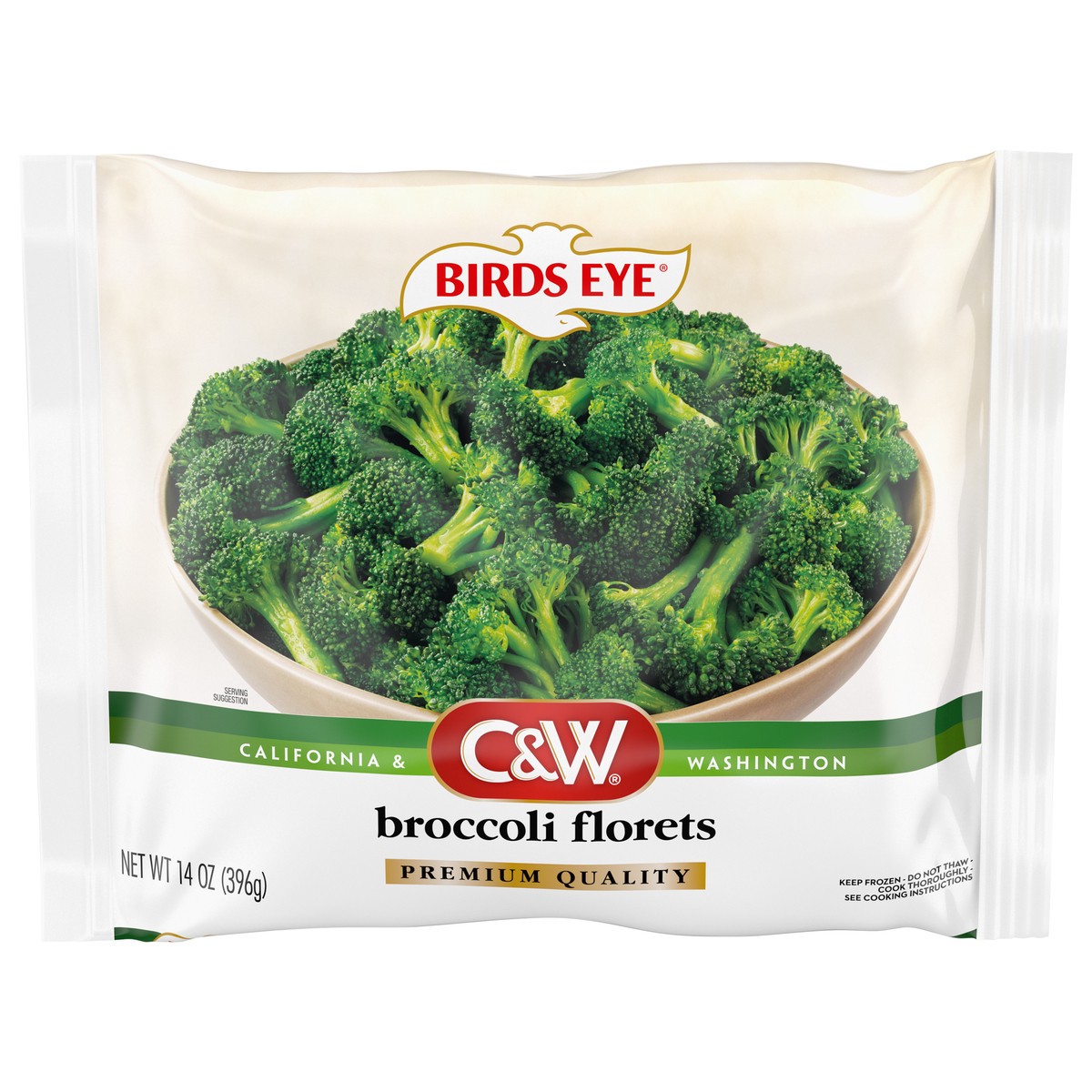 slide 1 of 1, Birds Eye C&W Premium Quality Broccoli Florets 14 oz, 14 oz