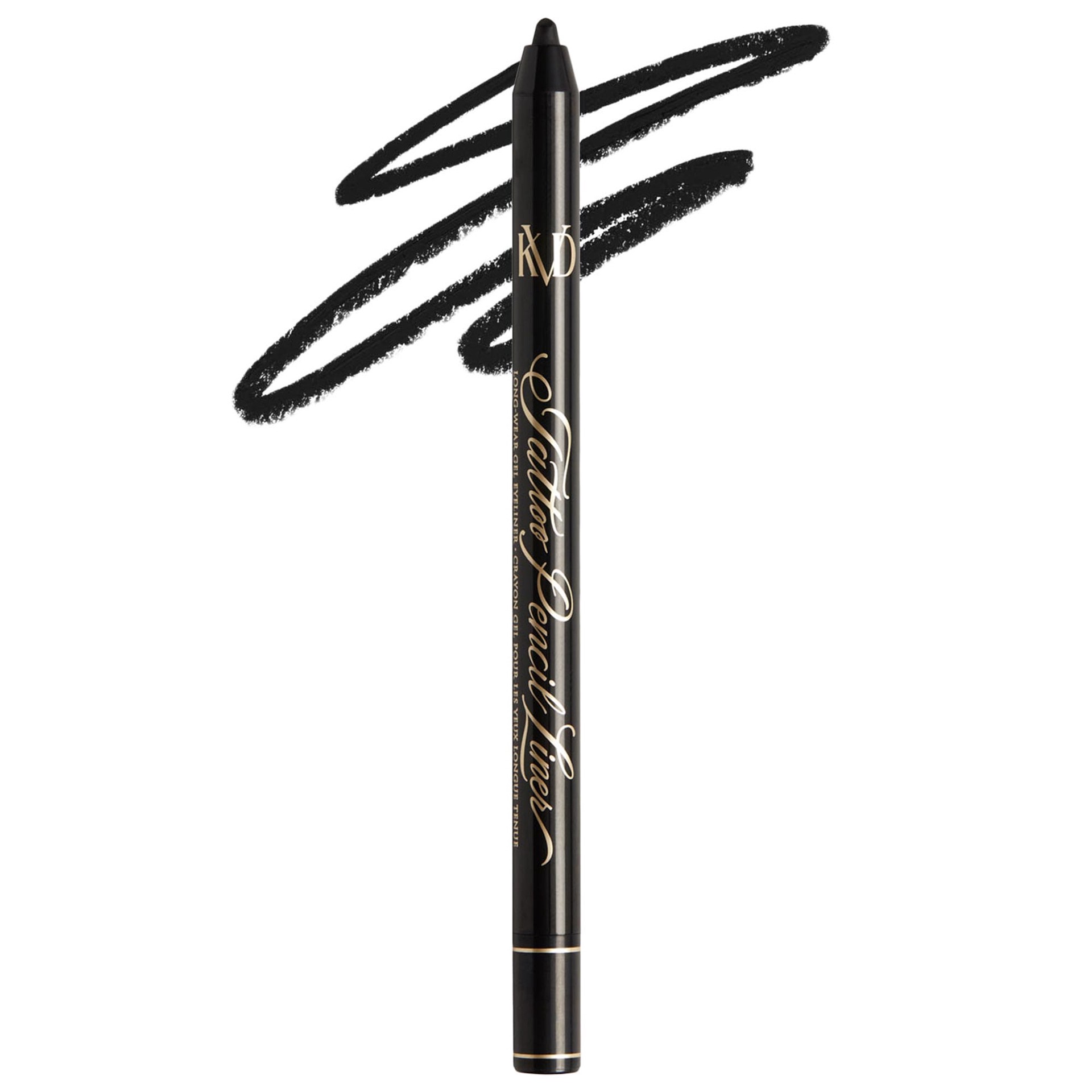 slide 1 of 6, KVD Beauty Tattoo Pencil Liner Waterproof Long-Wear Gel Eyeliner Trooper Black, 