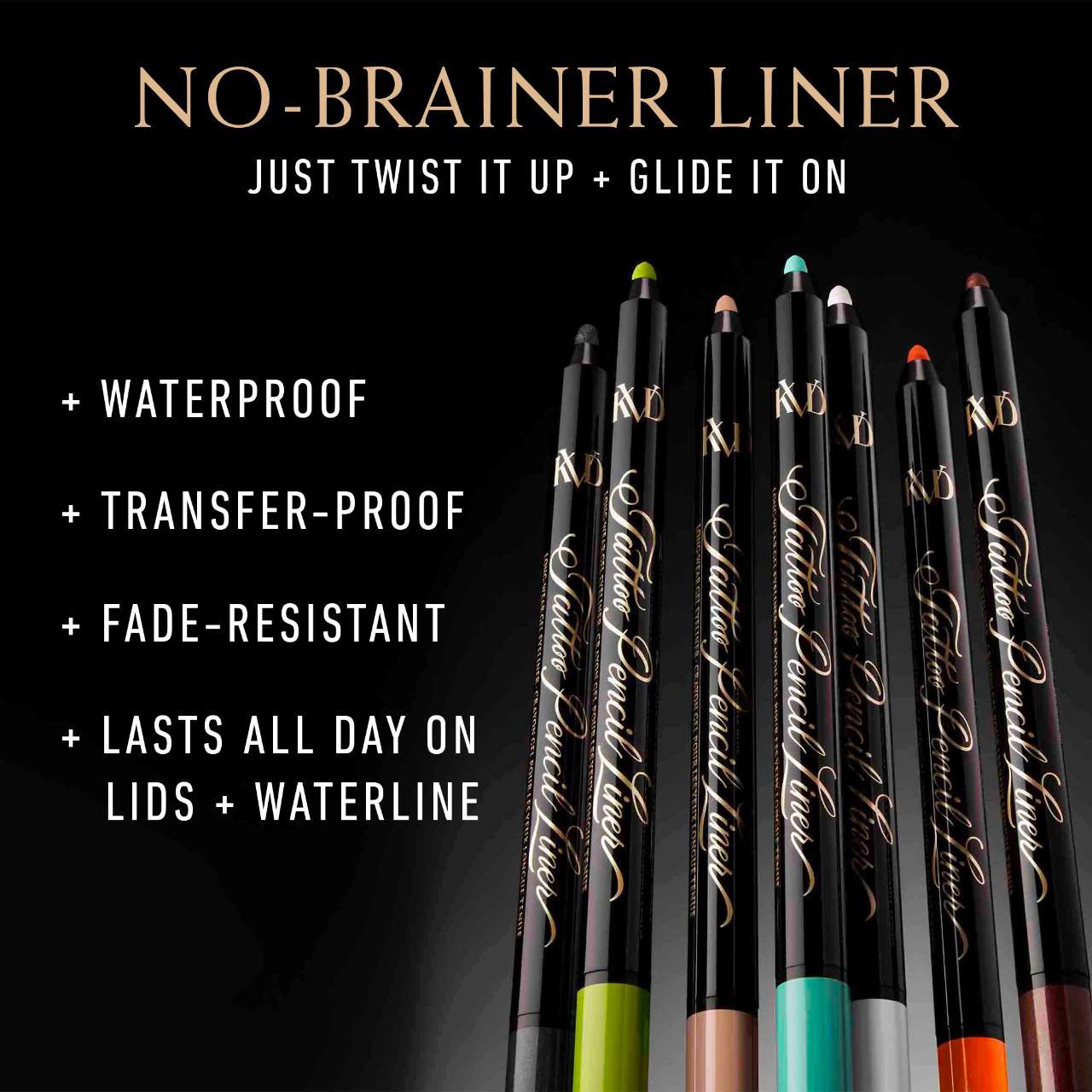 slide 4 of 6, KVD Beauty Tattoo Pencil Liner Waterproof Long-Wear Gel Eyeliner Azurite Blue, 