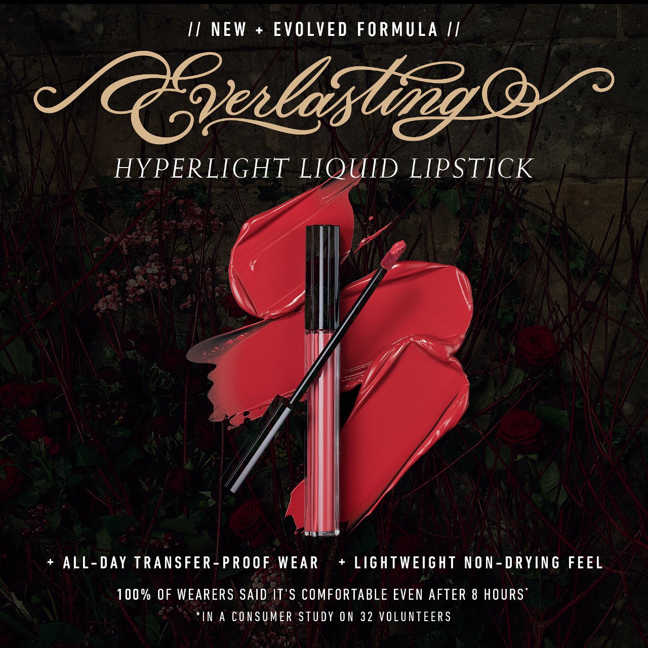 slide 2 of 6, KVD Beauty Everlasting Hyperlight Vegan Transfer-Proof Liquid Lipstick Baneberry,