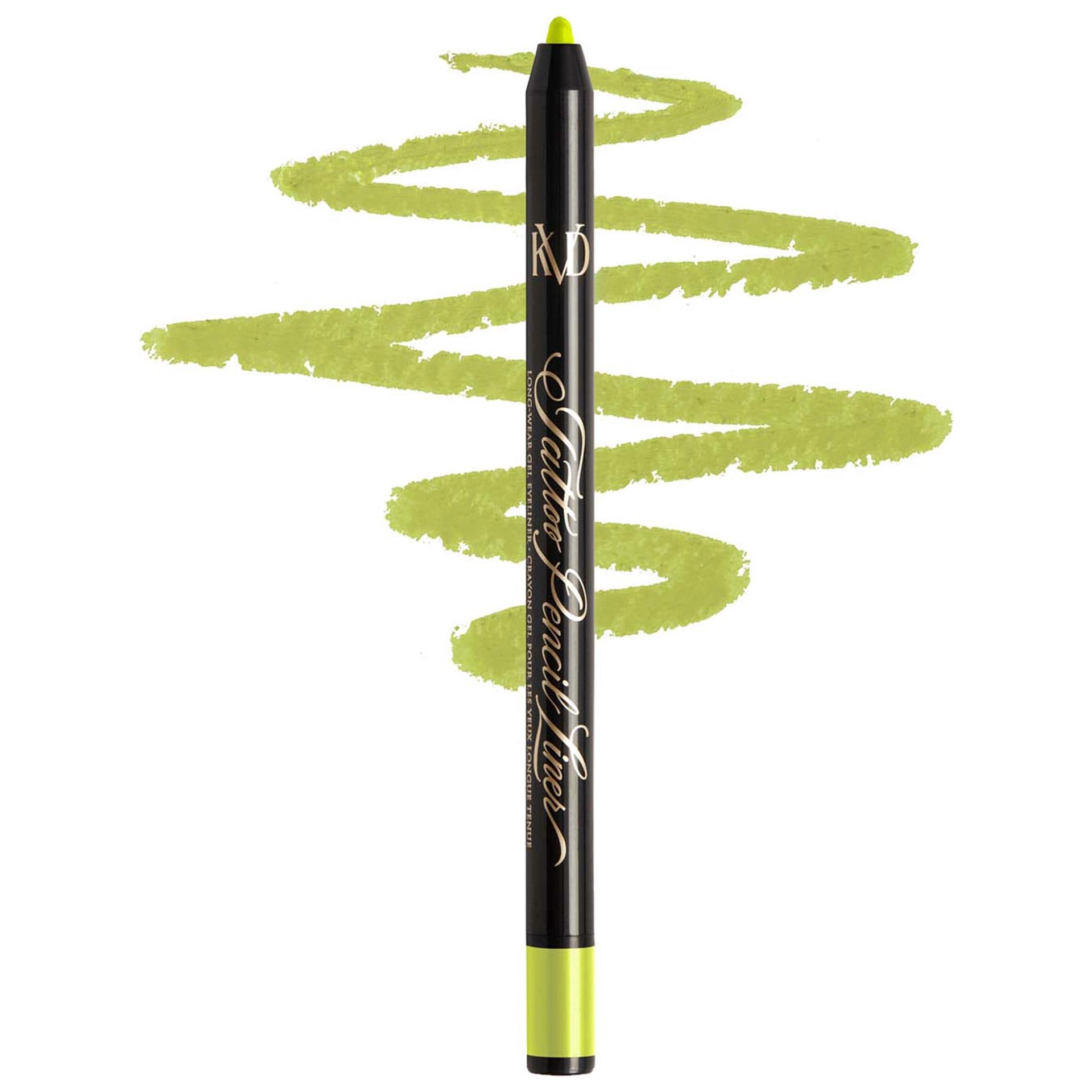 slide 1 of 6, KVD Beauty Tattoo Pencil Liner Waterproof Long-Wear Gel Eyeliner Radium Green 130, 